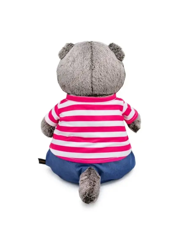 Мягкая игрушка &laquo;Кот Басик&raquo; в полосатой футболке с якорем, 19 см