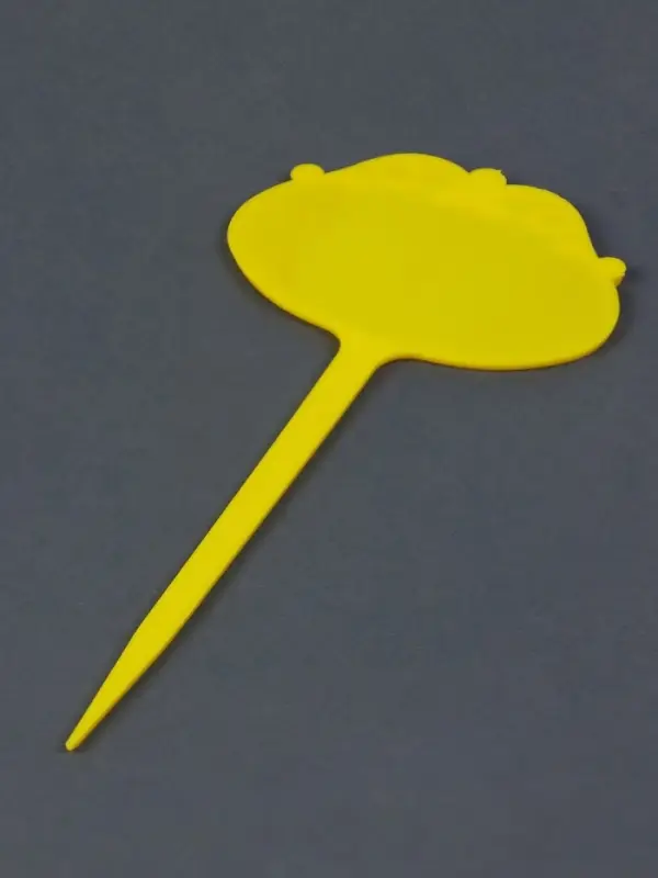 Таблички садовые для маркировки, фигурные, 15 см, набор 20 шт., пластик, жёлтые, Greengo