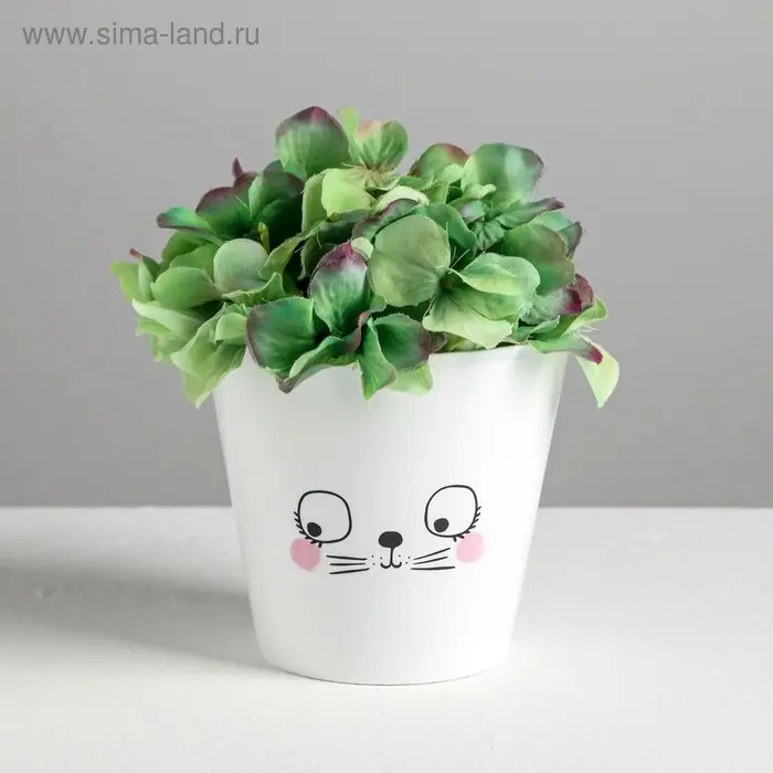 Горшок для цветов, кашпо «Мордочка», 0,8 л, 11 х 12 см Горшок для цветов, кашпо «Мордочка», 0,8 л, 11 х 12 см