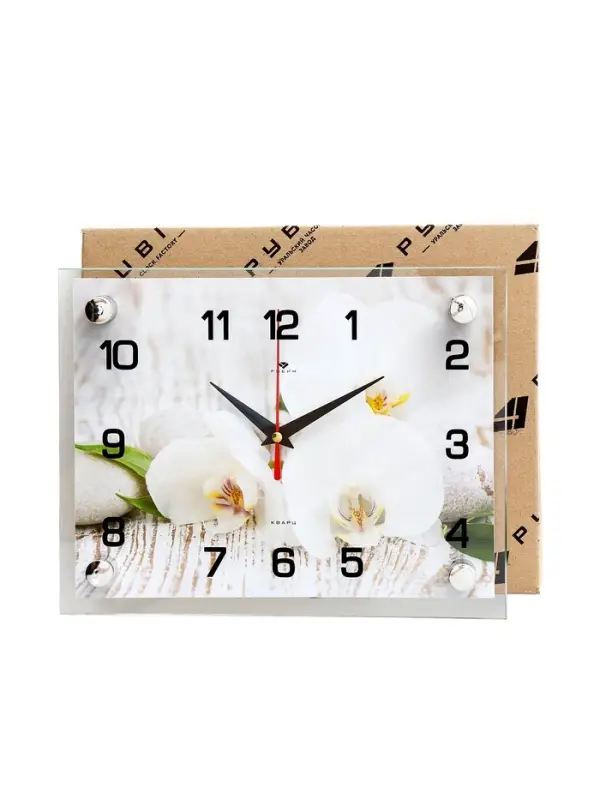Часы настенные интерьерные &laquo;Спа. Белые орхидеи&raquo;, 20&times;26 см