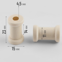 Набор деревянных катушек без покрытия, 15 шт, d = 1,5 × 2,3 см