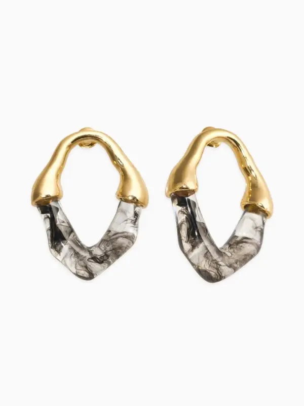 Серьги акрил &laquo;Сталактиты&raquo;, чёрные, прозрачные в золоте