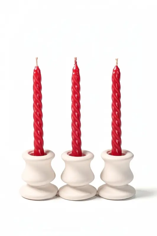 Свечи витые, 1.5&times;15 см, 3 шт., рубиновые