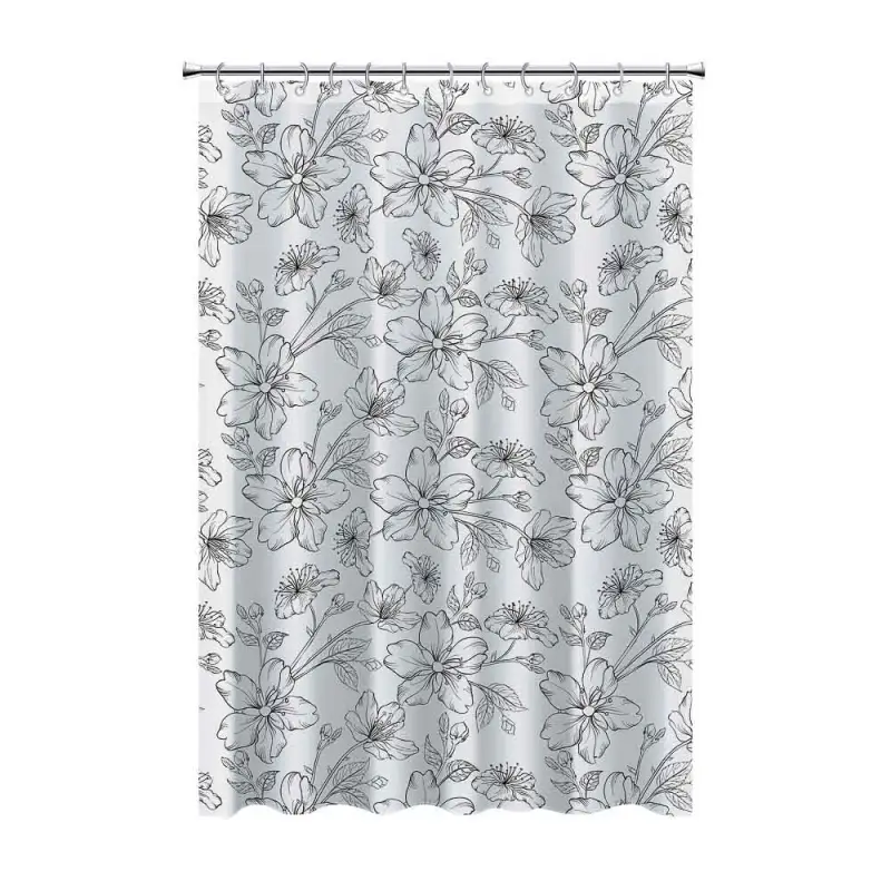 Шторка для ванной тм VETTA Цветы, ПЕВА 12 г/м2, 180x180 см, 1 дизайн