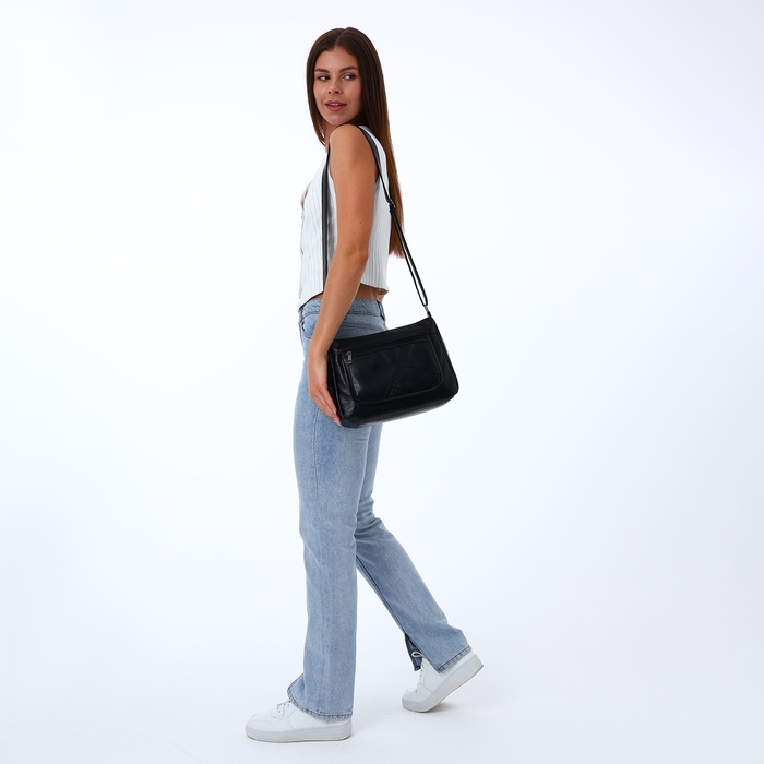 Сумка женская на молнии, цвет чёрный Сумка женская на молнии, цвет чёрный