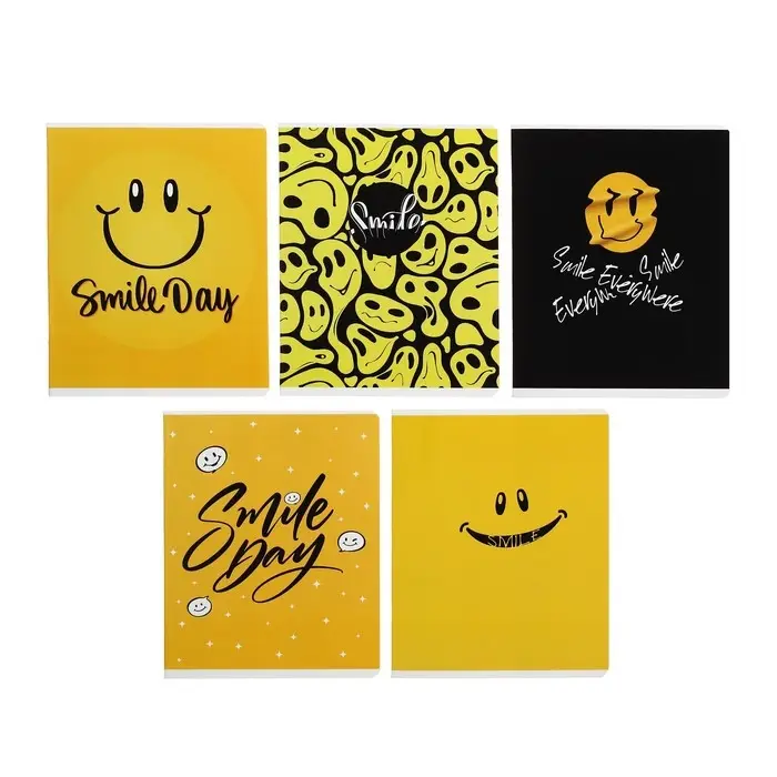 Тетрадь 48 листов в клетку &laquo;Смайлы&raquo;, обложка мелованный картон, УФ лак, блок офсет, МИКС