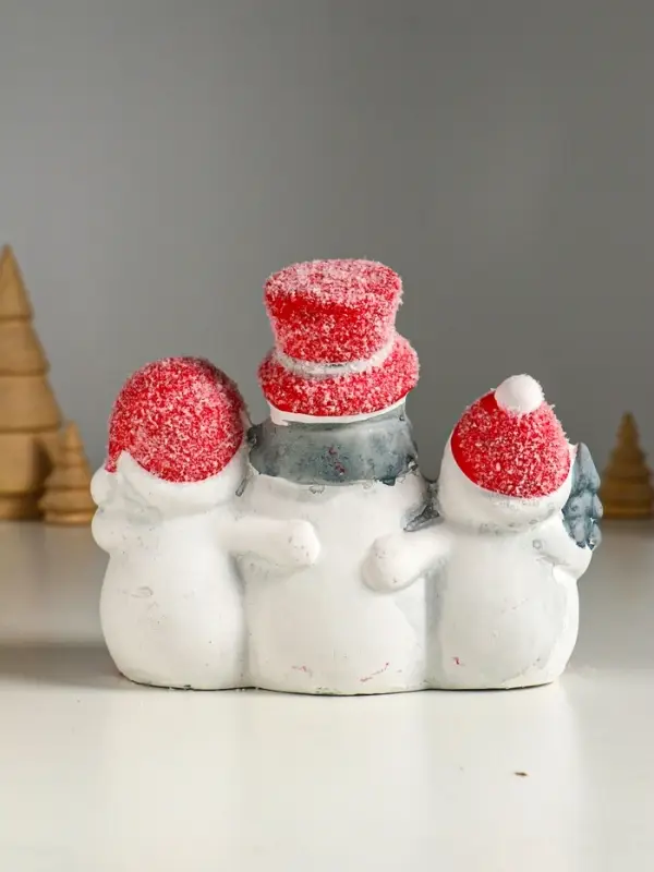 Сувенир керамика свет "Три снеговичка" 14,2х5,5х11,5 см