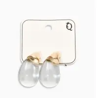 Серьги "Капли Бо", цвет прозрачный белый в золоте Серьги "Капли Бо", цвет прозрачный белый в золоте