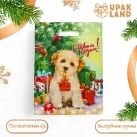 Пакет «Пушистого Нового года», полиэтиленовый с вырубной ручкой, 30×40 см