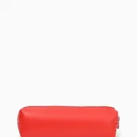 Косметичка-пенал на молнии, длина 20 см, красная
