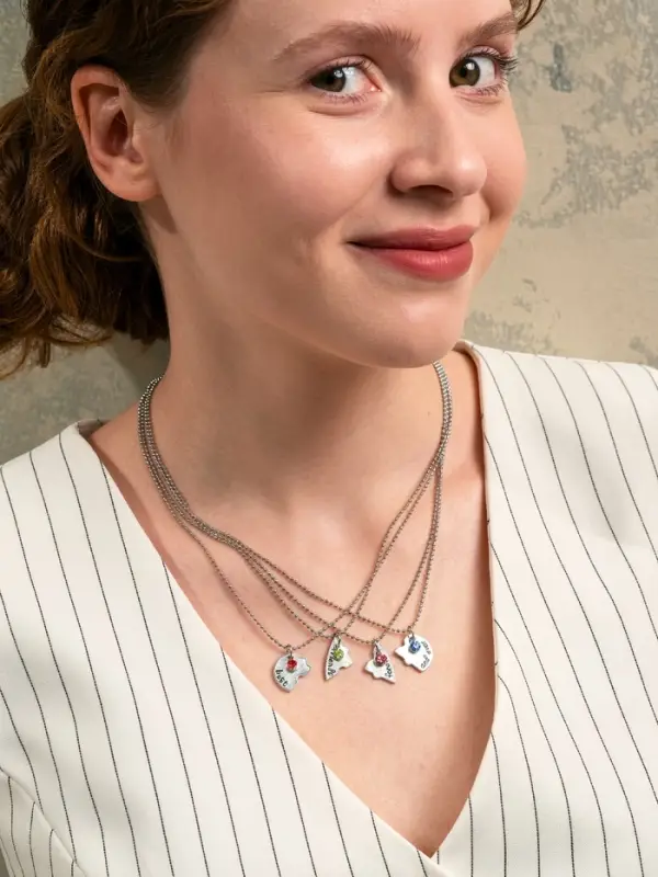 Кулоны парные &laquo;Фантастическая четвёрка&raquo;, 45 см, цветные в серебре