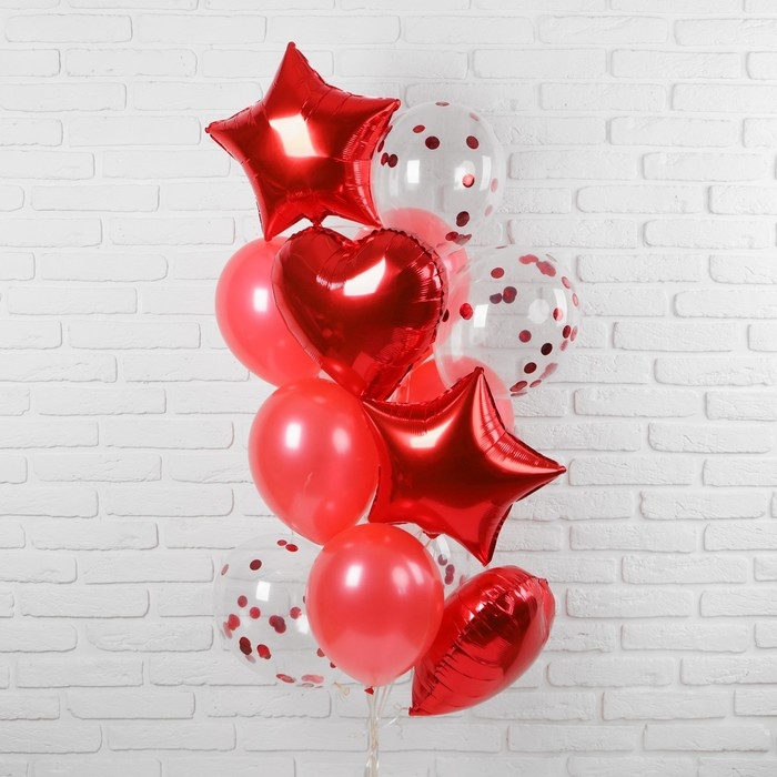 Букет из шаров &laquo;Романтика&raquo;, латекс, фольга, набор 14 шт.