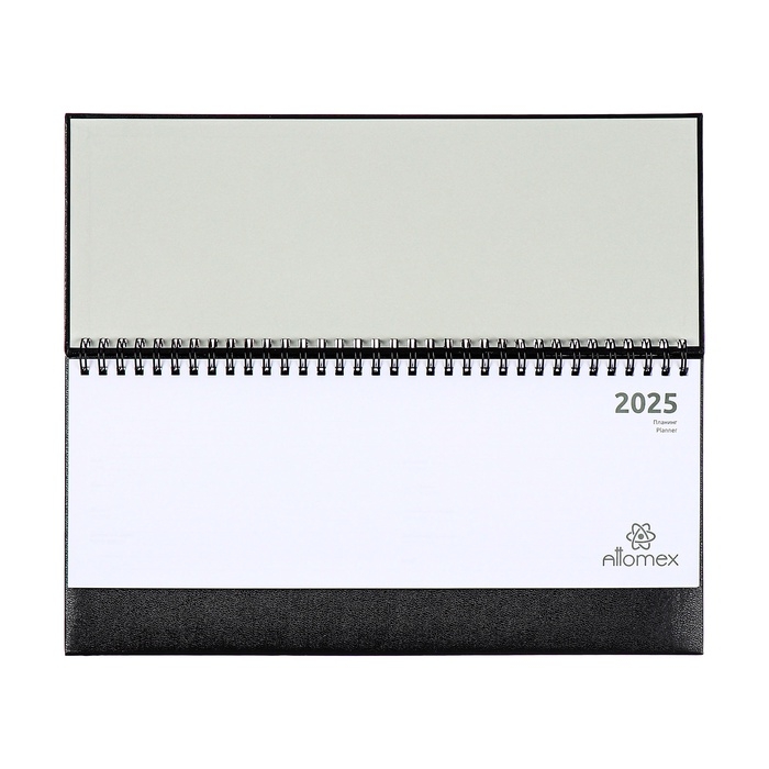 Планинг датированный 2025 года, 64 листа, Attomex. Orion, твердая обложка бумвинил с поролоном, тиснение фольгой, блок 70 г/м2, чёрный, 294 х 142мм