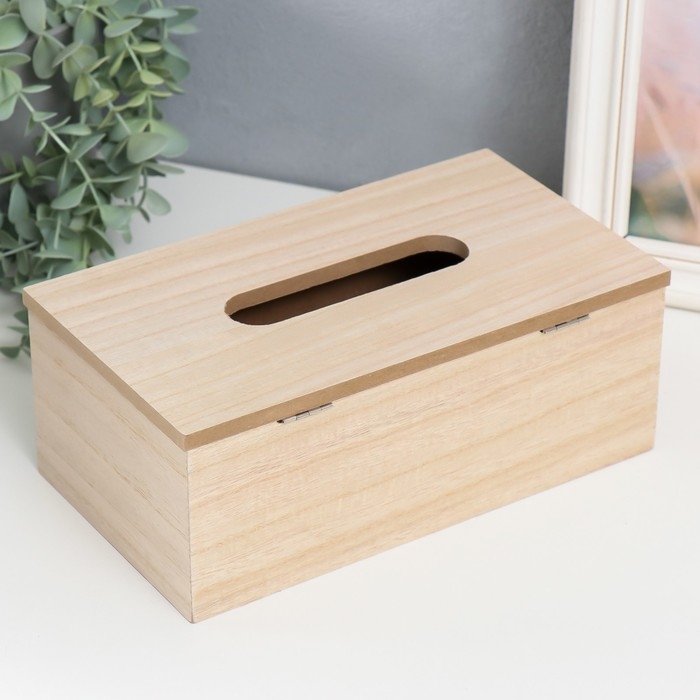 Шкатулка дерево для салфеток  Шкатулка дерево для салфеток "Полоски с цветным горошком" 25х9,5х14 см