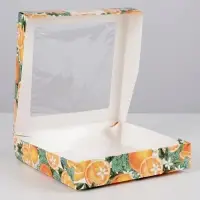 Коробка складная «Мандариновое настроение», 20 х 20 х 4 см