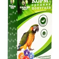 Корм &laquo;Пижон&raquo; для средних попугаев, с витаминами и минералами, 400 г