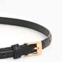 Ремень женский тонкий, 110&times;1.3 см, классическая пряжка металл, золотистая, чёрный