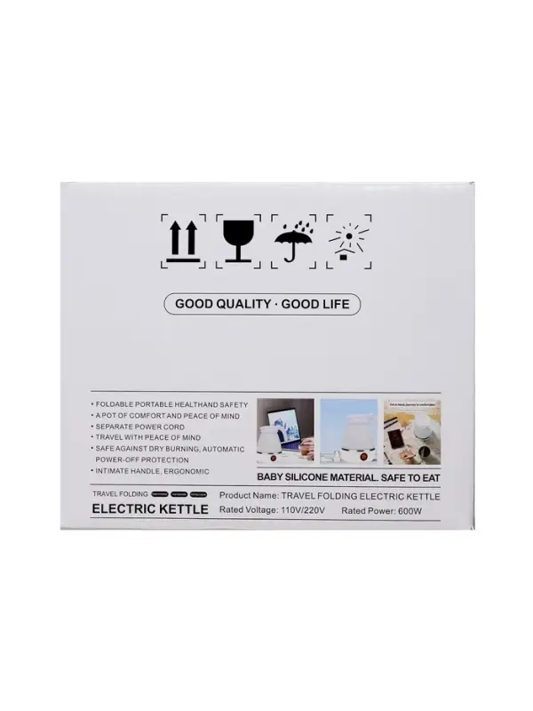 Чайник электрический LSK-1812, пластик, 0.6 л, 600 Вт, складной, белый