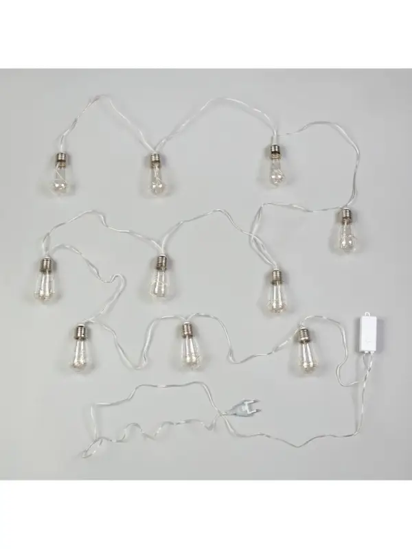 Гирлянда &laquo;Нить&raquo; 3 м с насадками &laquo;Лампа&raquo;, IP20, прозрачная нить, 80 LED, свечение белое, 8 режимов, 220 В