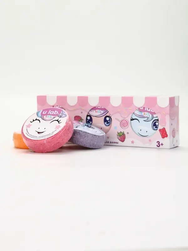 Набор бомбочек для ванны  Набор бомбочек для ванны "Единороги", 3x100 г