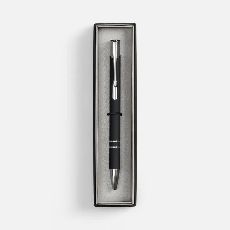 Ручка шариковая Keskus Soft Touch в футляре, черная