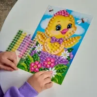 Набор для творчества. Аппликация бусинами "Цыплёнок" (180х250 мм, европодвес)