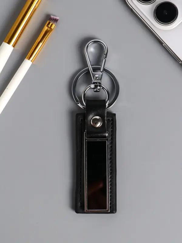 Брелок под нанесение кожзам, металл  Брелок под нанесение кожзам, металл "Стиль" размер окна 4,5х1,3 см, чёрный 11,7х2,7х0,7 см   1090438