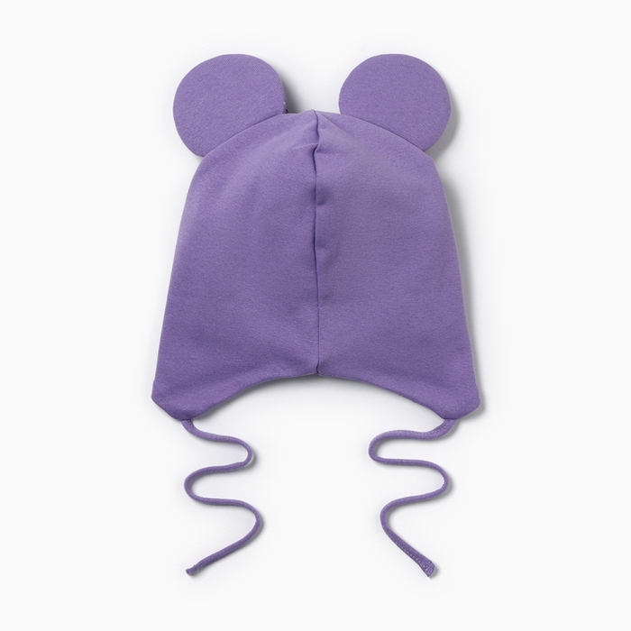 Шапка детская Мышка, цвет сиреневый, размер 42-46 Шапка детская Мышка, цвет сиреневый, размер 42-46