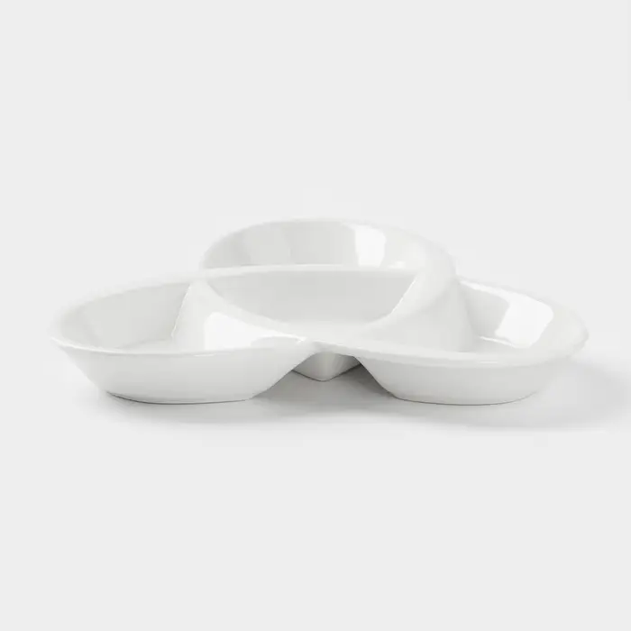 Менажница керамическая 4 ячейки &laquo;Трикветр&raquo;, 21&times;2.5 см