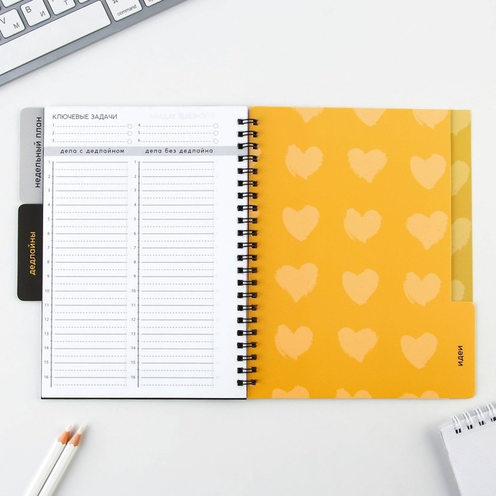 Планер с разделителями &laquo;Проект&raquo;, мягкая обложка, формат А5, 50 листов