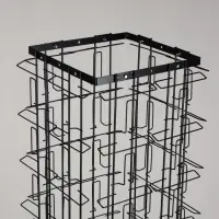 Стойка для открыток вращающаяся, напольная, металл, 80 карманов A5, 45×45×180 см, чёрная