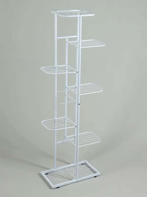Подставка для цветов Greengo, 7 полок, 43&times;22&times;126 см, напольная, металл, белая