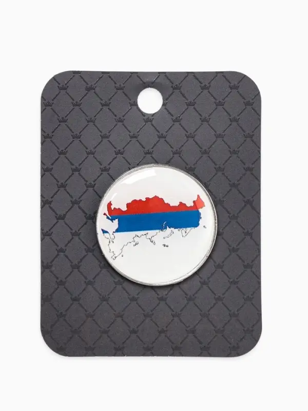 Значок &laquo;Россия&raquo;, цветная в серебре