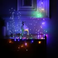 Гирлянда &laquo;Конский хвост&raquo; 10 нитей по 1 м, IP20, серебристая нить, 100 LED, 2 режима, от батареек АА&times;3, свечение мульти