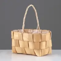 Корзина плетёная для хранения, 17&times;10&times;9 см, ручка h=9.5 см, секвойя