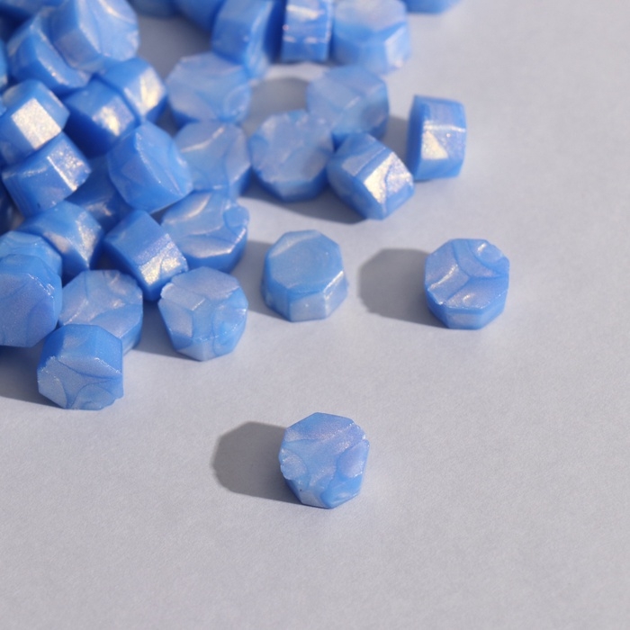 Сургуч в гранулах Сургуч в гранулах "Васильковый" перламутр набор 100 капсул