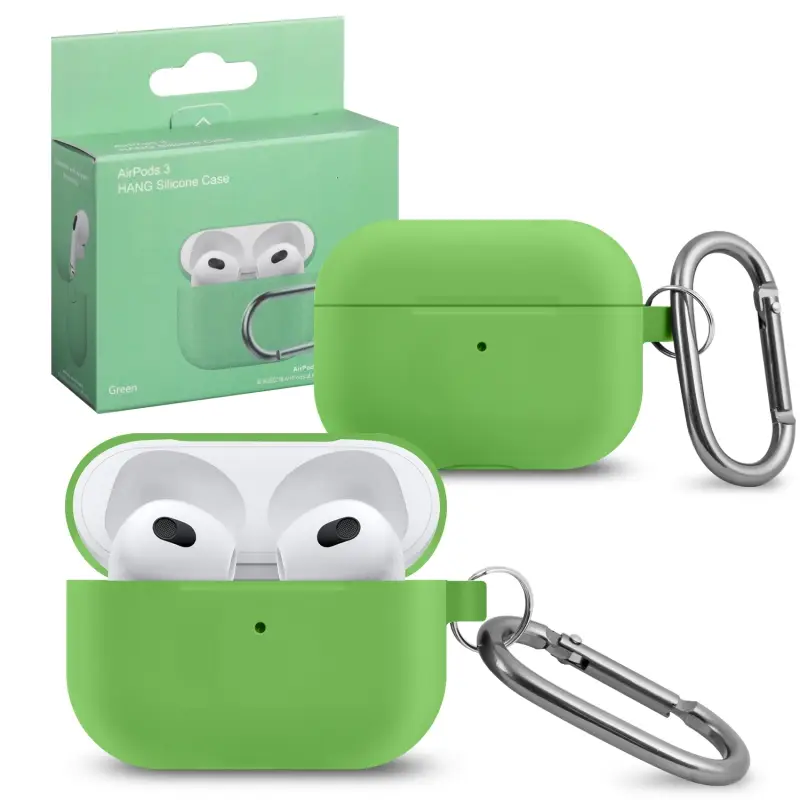 Чехол APods 3 Hang Silicon Case с карабином green Чехол APods 3 Hang Silicon Case с карабином green