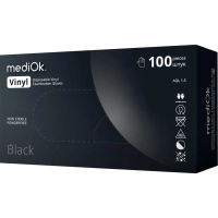Перчатки виниловые одноразовые, н/о, черн. MediOk (XL), 50п/уп 4гр.,ПС