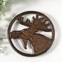 Фигурка чугун, подставка под горячее &laquo;Лось&raquo;, 16.5&times;16.5&times;1.5 см