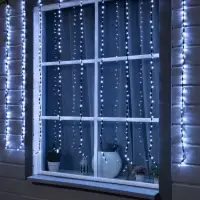 Гирлянда &laquo;Водопад&raquo; 2&times;1.5 м, IP44, тёмная нить, 400 LED, свечение белое, 8 режимов, 220 В