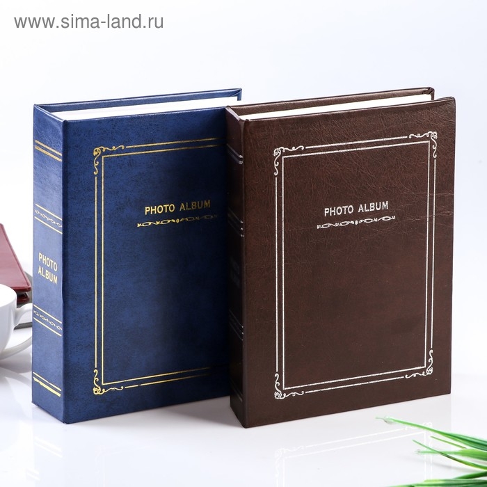Фотоальбом на 200 фото 10х15 см Фотоальбом на 200 фото 10х15 см "Классика" золотые линии МИКС 23,5х18,5х5,5 см
