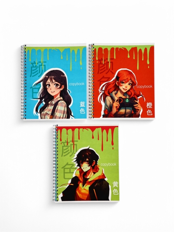 Тетрадь А5, 96 листов на спирали, 3 шт. «Яркие. Аниме» МИКС Тетрадь А5, 96 листов на спирали, 3 шт. «Яркие. Аниме» МИКС