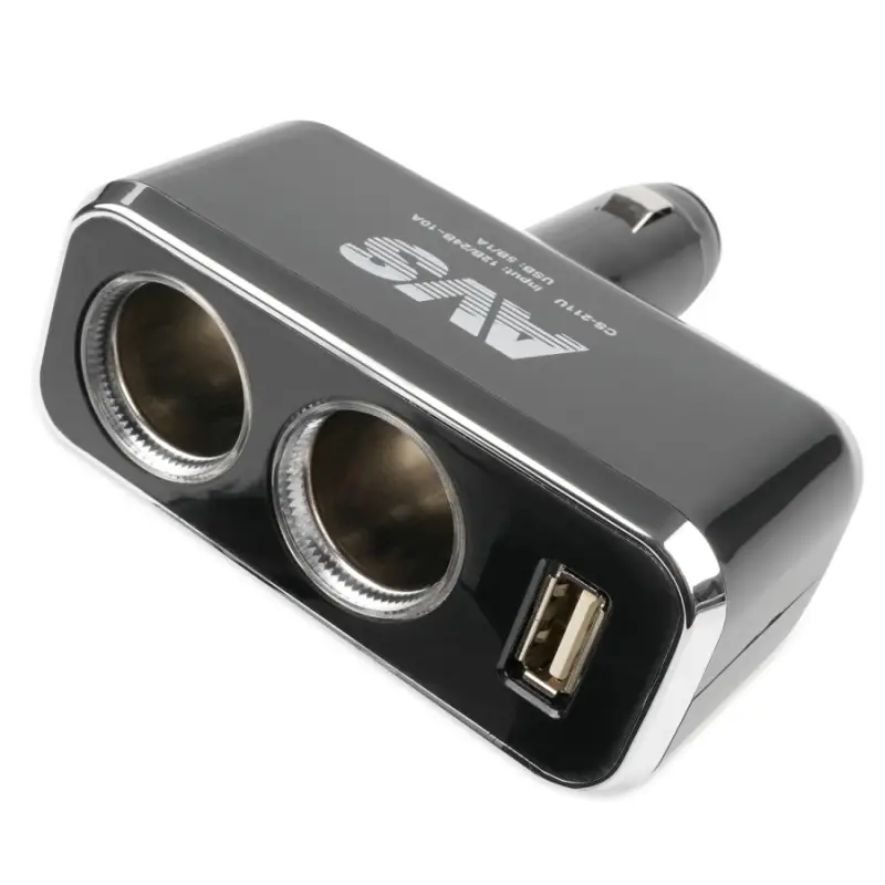 Разветвитель прикуривателя AVS 12/24 (на 2 выхода+USB) CS211U