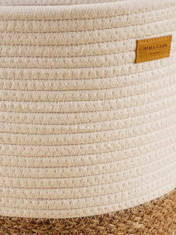 Корзина для белья плетеная круглая SL Home Orden, хлопок, гиацинт, 35&times;40 см