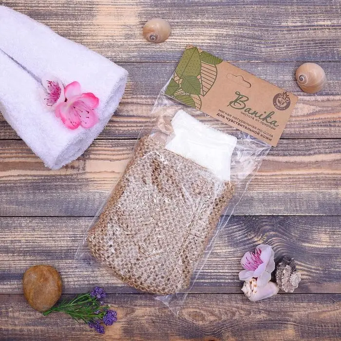 Мочалка Мочалка "Рукавица", джут, 23х11см