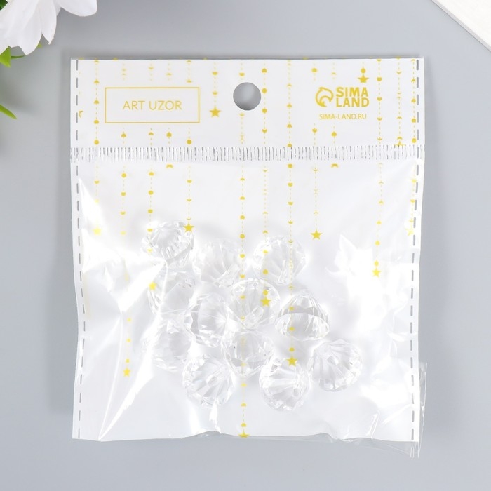 Набор декора для творчества пластик Набор декора для творчества пластик "Кристалл-подвеска" набор 20 гр 1,6х1,5х1,5 см