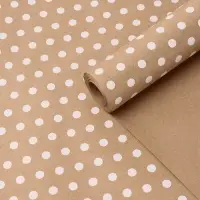 Бумага упаковочная крафт на коричневом &laquo;Бисер белом&raquo;, 0.68&times;10&plusmn;5% м, 60 г