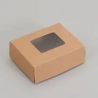 Контейнер навынос, с окном, крафт, 10&times;8&times;3.5 см