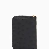 Кошелёк на молнии, 13&times;2&times;9 см, с принтом, чёрный