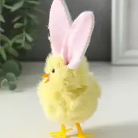 Сувенир пасхальный "Цыплёнок с зайчьими ушками" МИКС 5х6,5х12,5 см